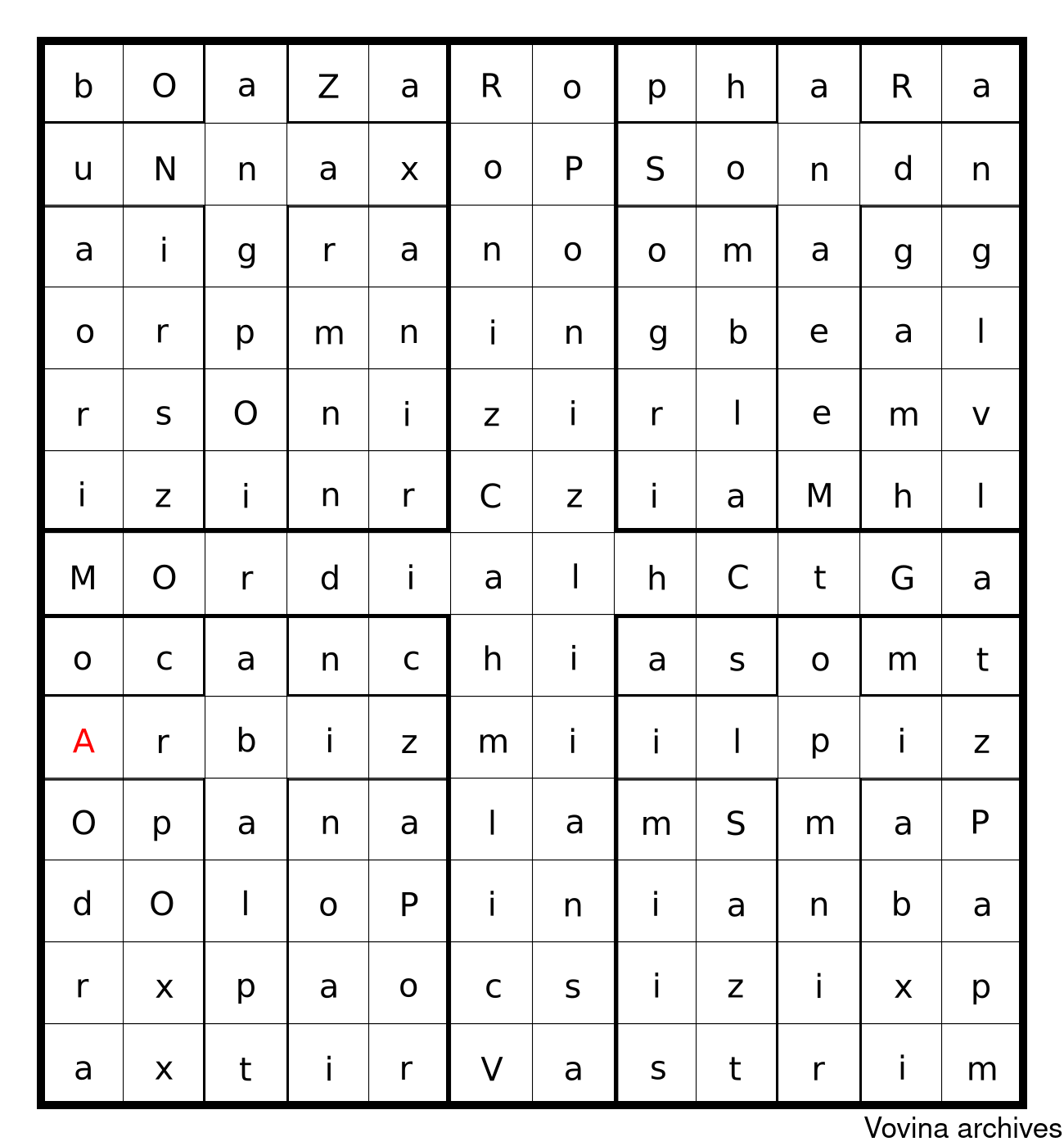 MOrdialhCtGa recensa from the MS Sloane 3191