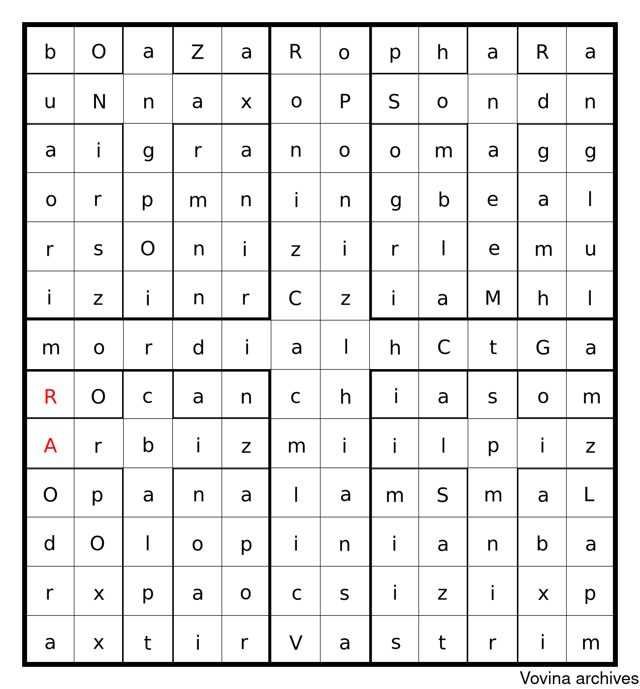 MOrdialhCtGa from the MS Cotton appendix i