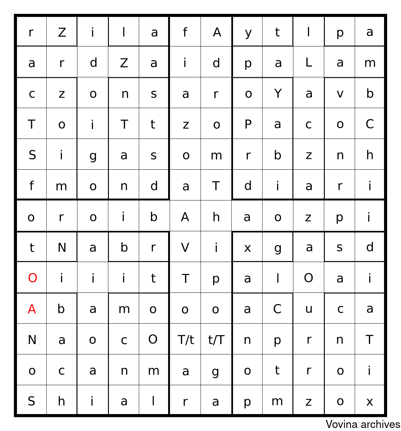 oroibAhaozpi recensa from the MS Sloane 3191